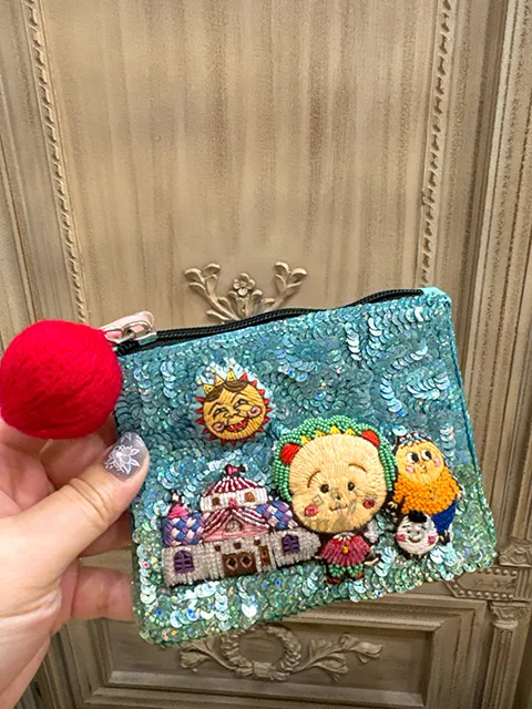 櫻桃子可吉可吉COJI-COJI期間限定展tamaoworld聯名亮片拉鍊袋 特價現貨 原價2390