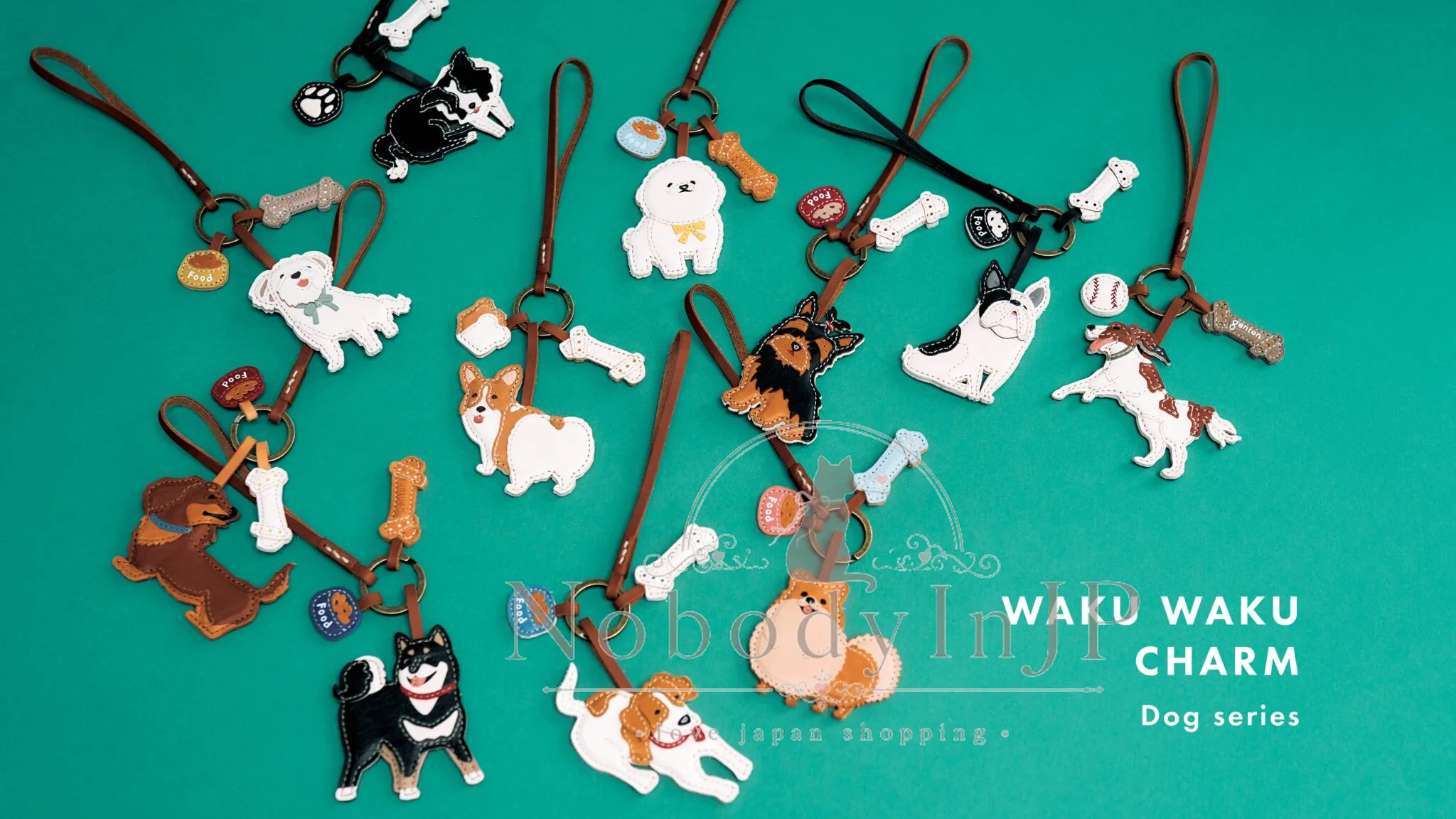 genten Waku Waku牛皮吊飾