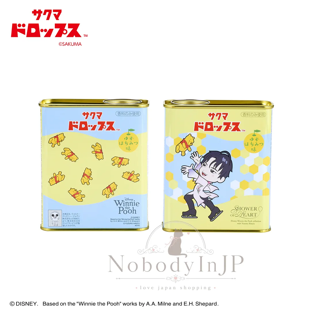 羽生結弦x維尼聯名數量限定佐久間水果糖柚子蜂蜜口味鐵盒