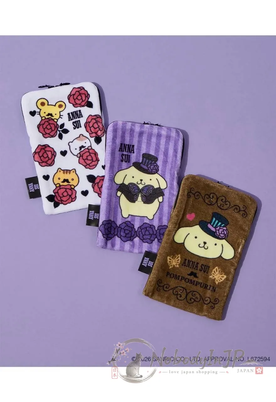 Sanrio x ANNA SUI聯名布丁狗系列毛巾拉錬袋