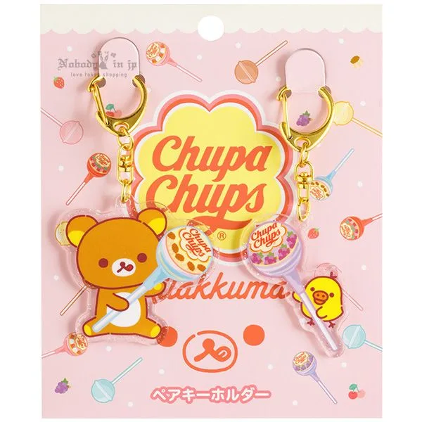 San-X懶熊 x chupachuchups加倍佳棒棒糖聯名2入壓克力鑰匙圈組(VIP下標限定請勿自行下單)