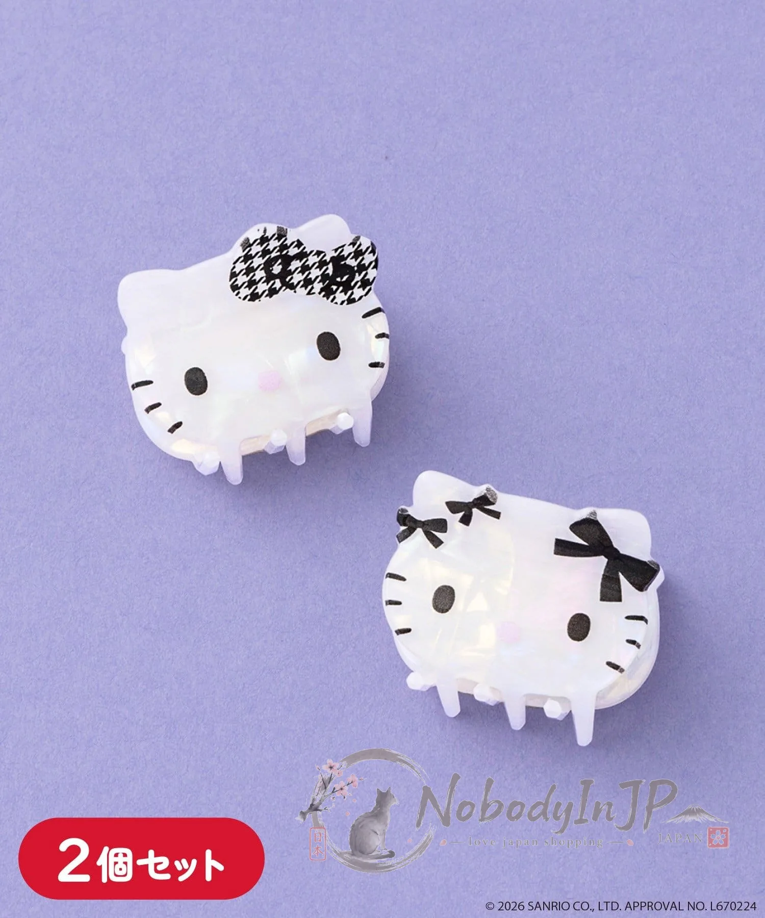 3COINS x Kitty聯名2入小抓夾組