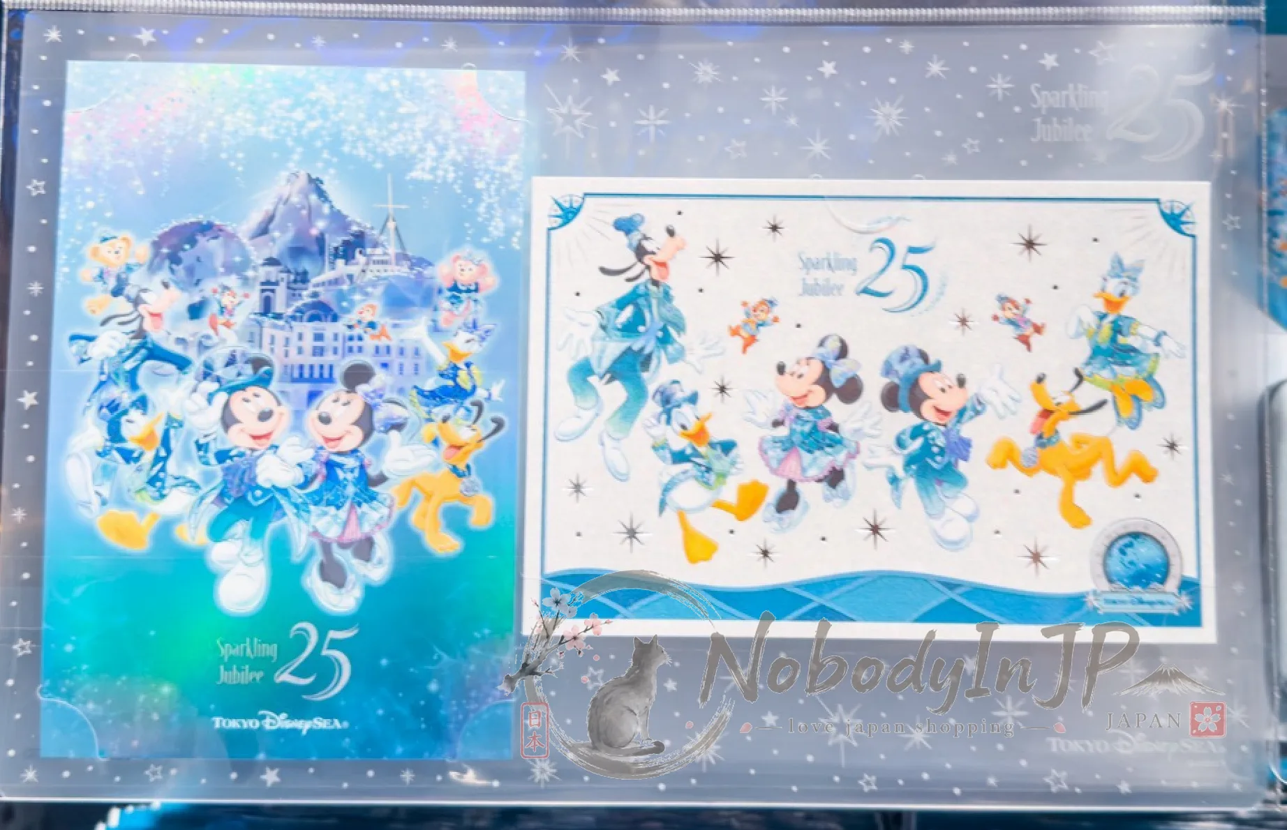 迪士尼樂園海洋25週年祝福藍系列2入明信片組