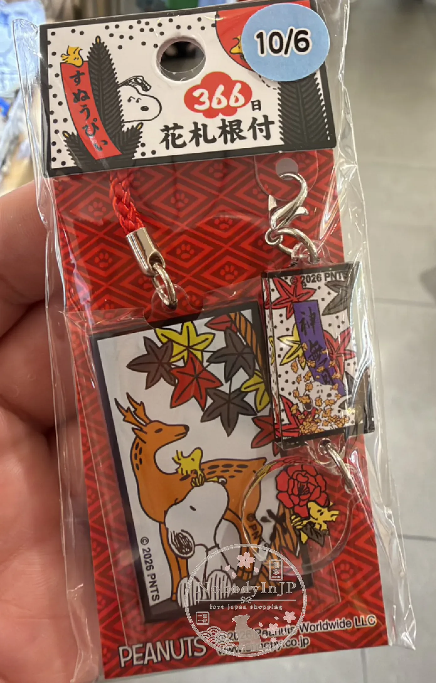 銀座三越限定展SNOOPY史努比366日花札根付生日吊飾