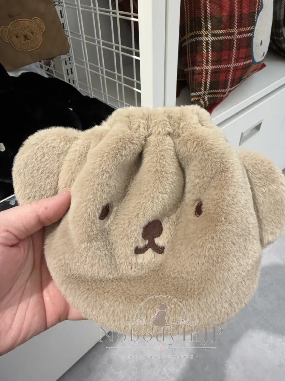 Miffy米菲免FACE FUR九型絨毛束口袋 特價