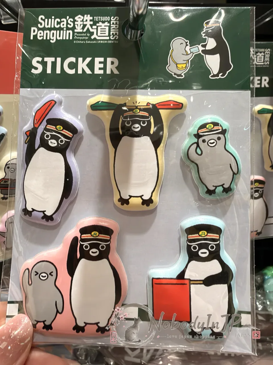 Suica企鵝鳥獸戲畫系列5入半立體貼紙