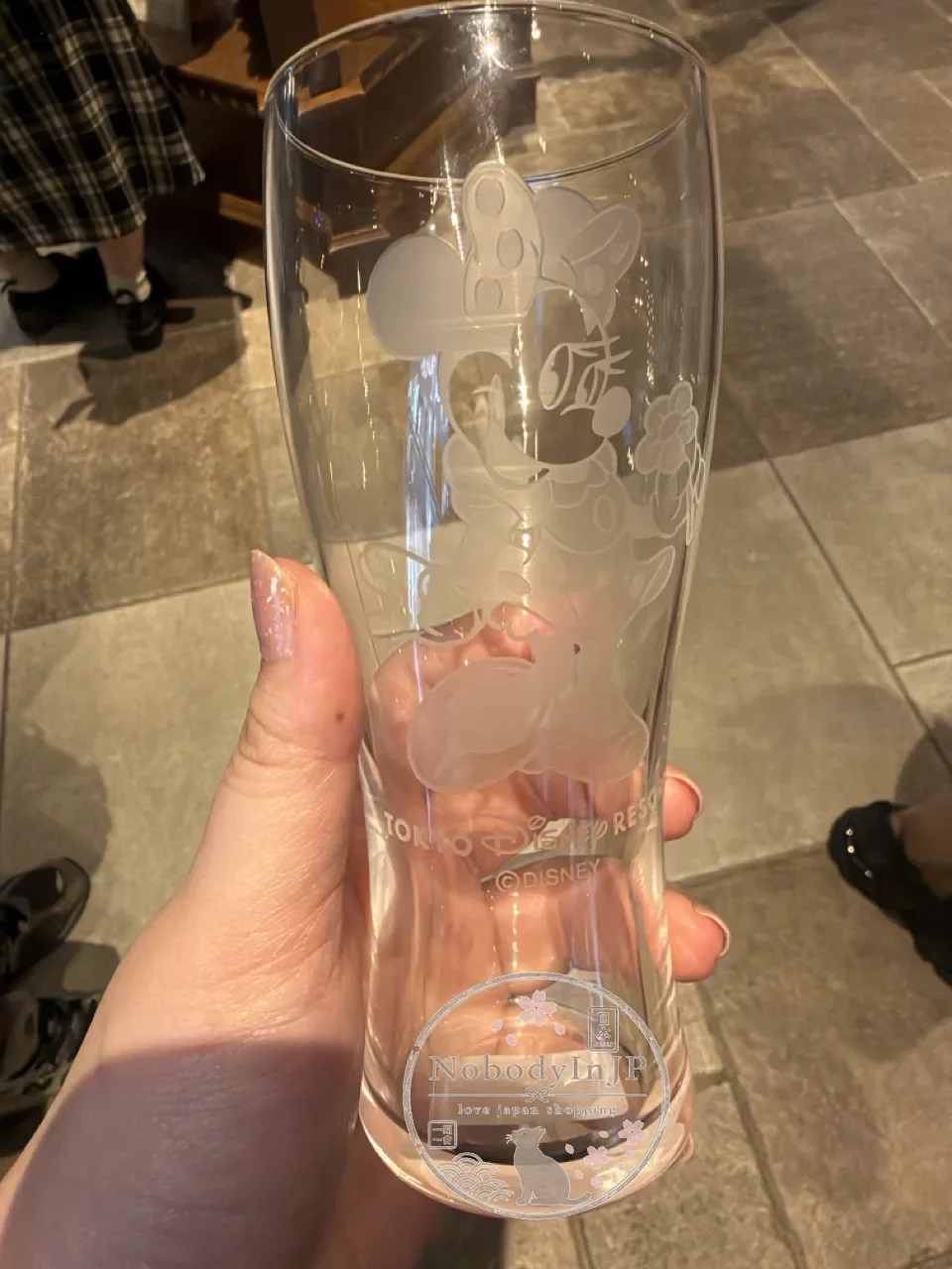 迪士尼樂園精雕曲線玻璃杯