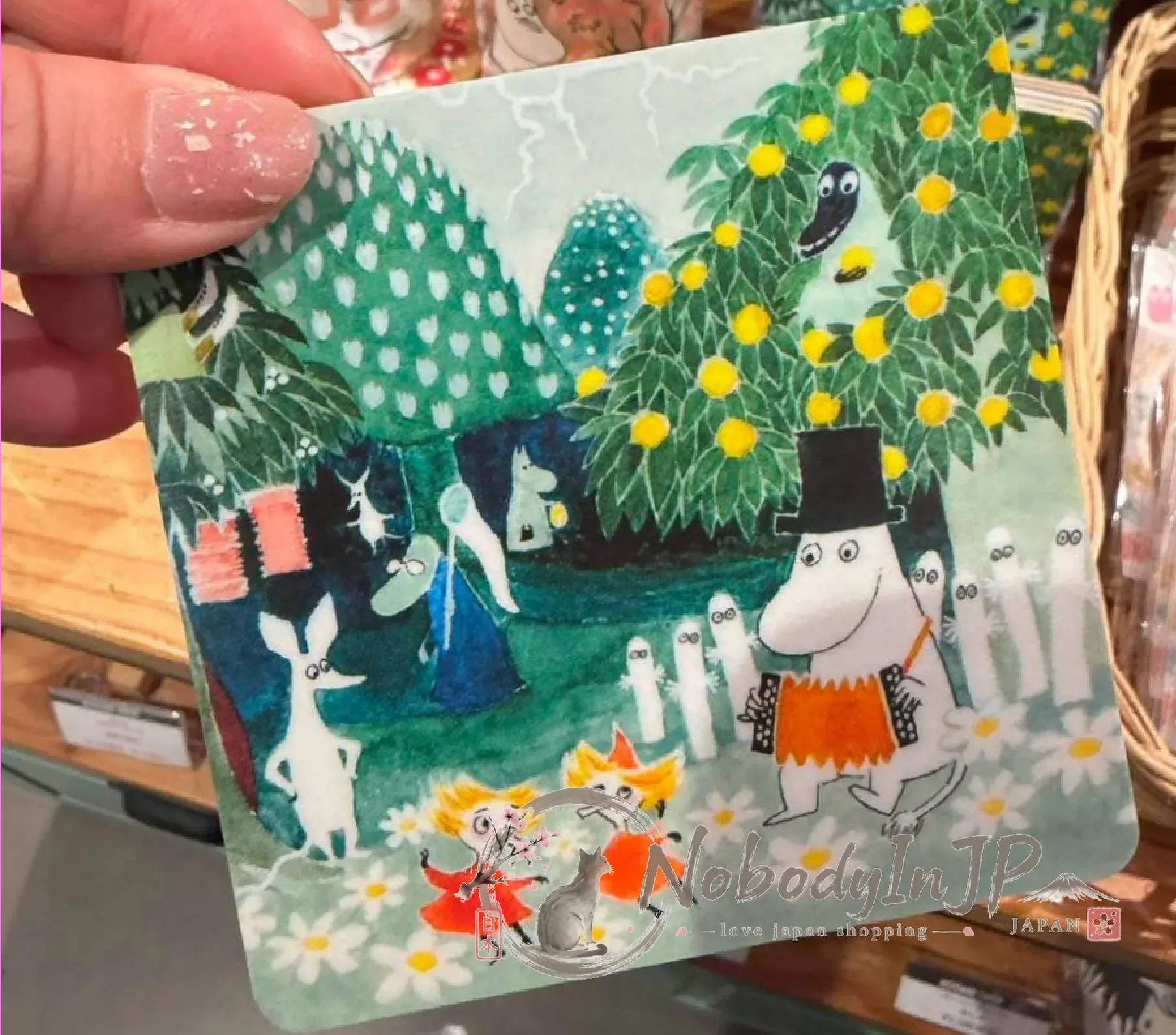 Moomin嚕嚕米Muurla芬蘭蘭樺木方形杯墊