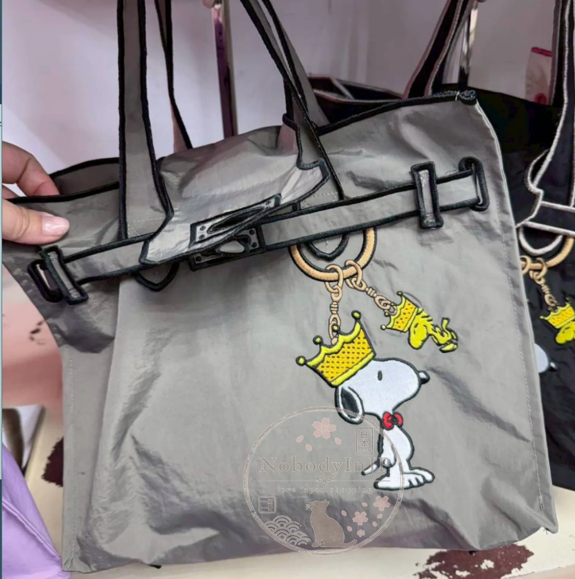 LACOUSETTEx史努比平價愛馬仕風格刺繡購物袋
