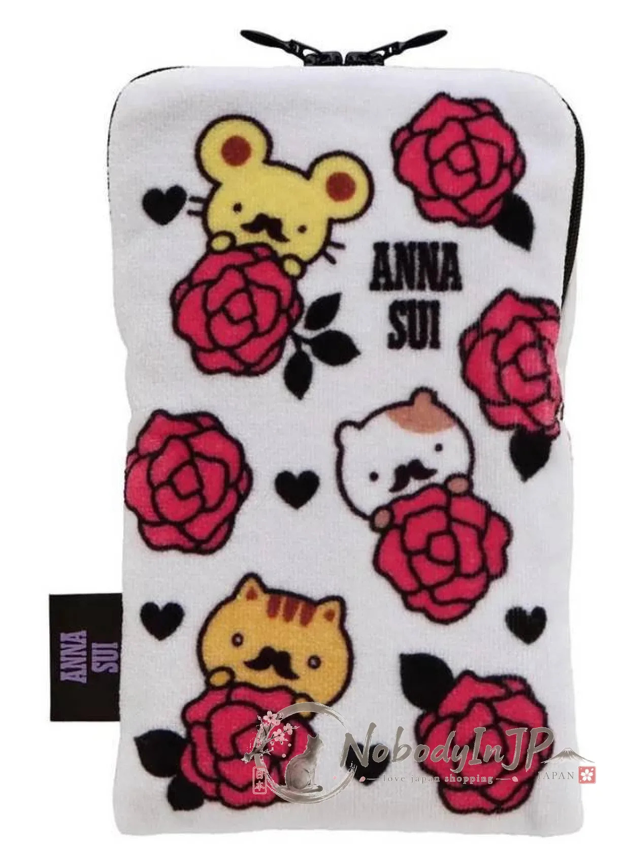 Sanrio x ANNA SUI聯名布丁狗系列毛巾拉錬袋