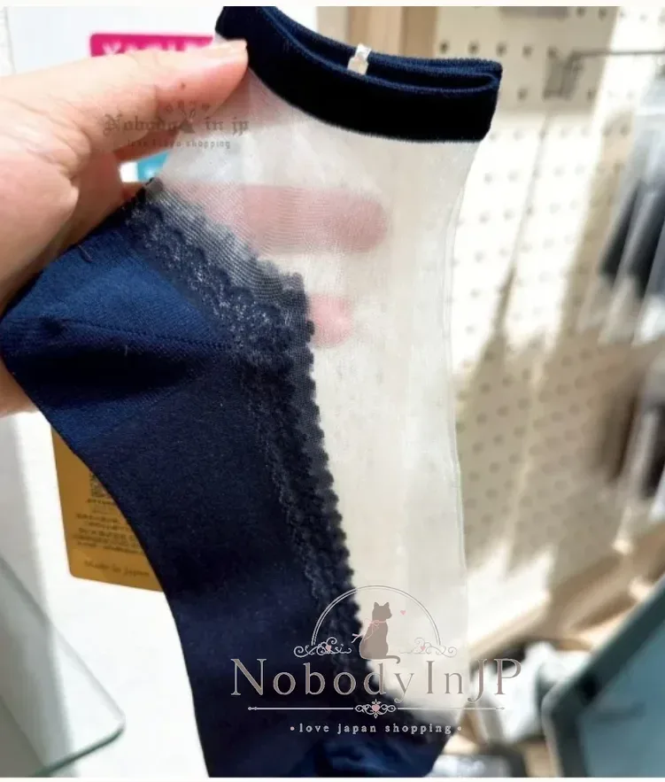 Tabio靴下屋日本製透膚蕾絲短襪