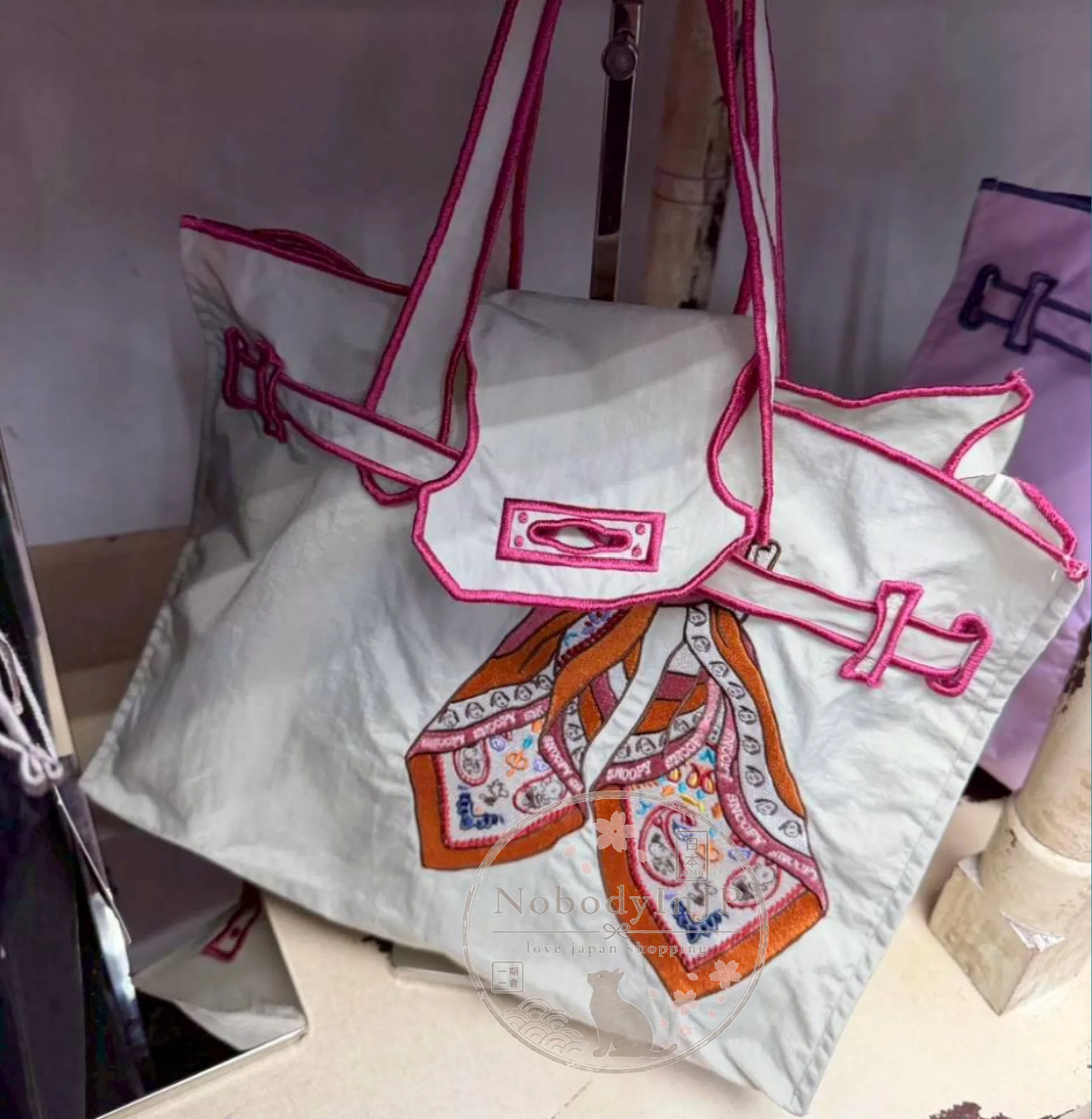 LACOUSETTEx史努比平價愛馬仕風格刺繡購物袋
