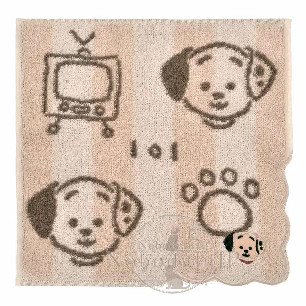 迪士尼商店犬系雙色直條貼花方巾