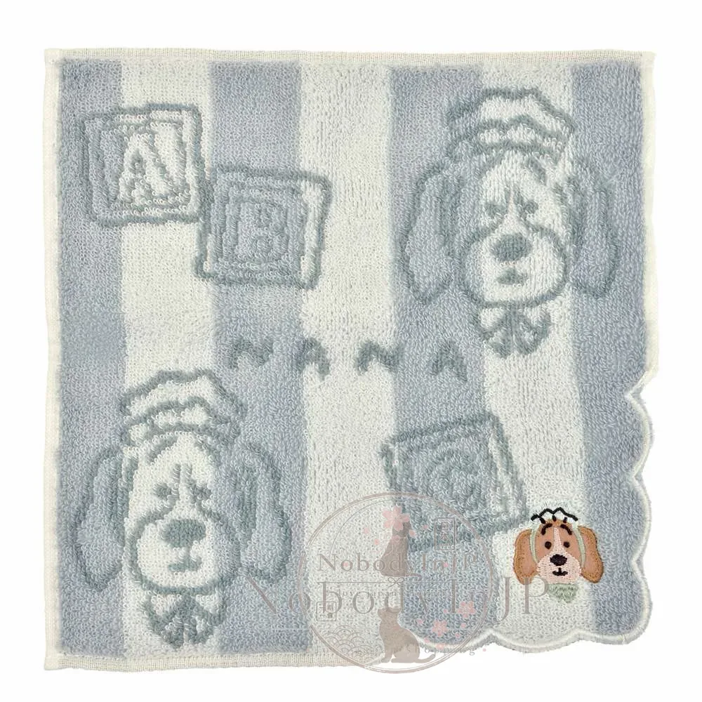 迪士尼商店犬系雙色直條貼花方巾