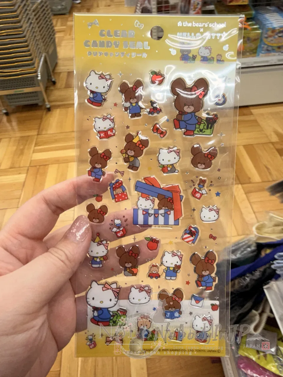 Sanrio Kitty x 小熊學校聯名透明水晶貼紙 特價