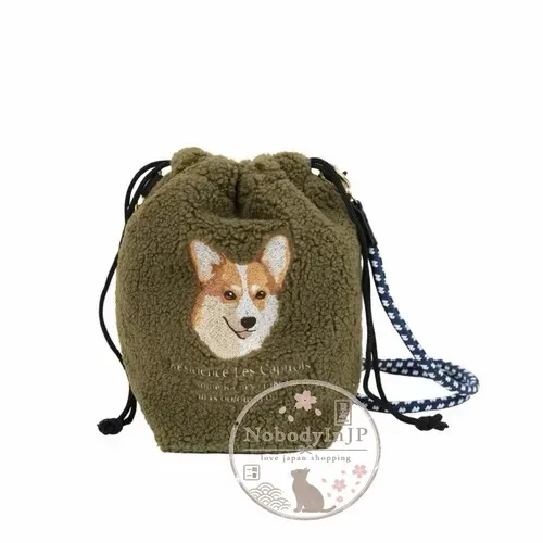 動物大頭刺繡冬季米粒毛水桶斜背包 特價