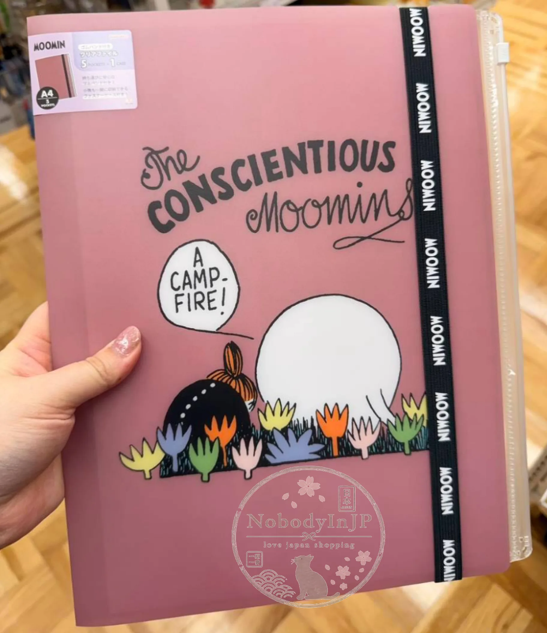 MOOMIN嚕嚕米五分頁+一頁夾鏈袋A4資料夾 特價