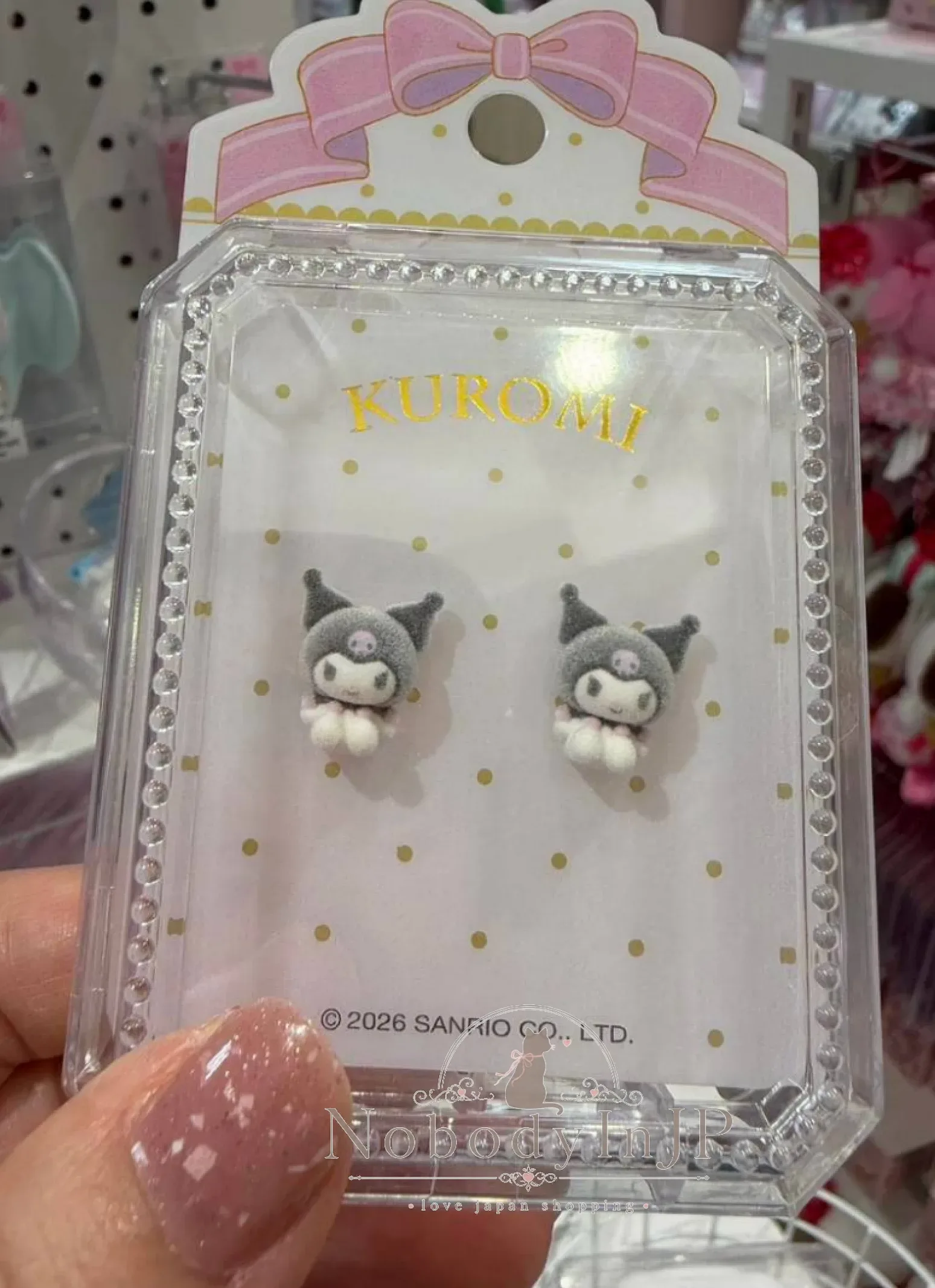 Sanrio植絨坐姿耳針耳環