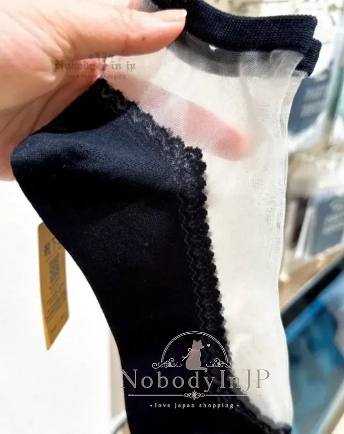 Tabio靴下屋日本製透膚蕾絲短襪