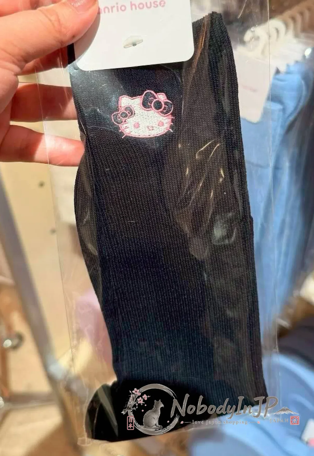 Sanrio house Kitty 雙蝶結刺繡短襪