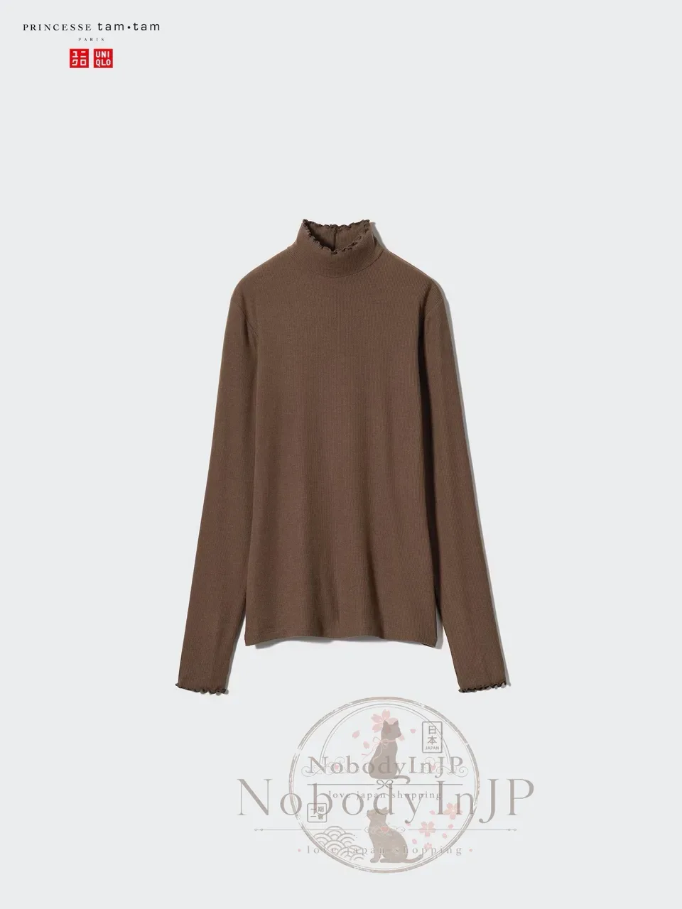 UNIQLO HEATTECH 極暖系列羊絨混紡羅紋捲邊高領上衣