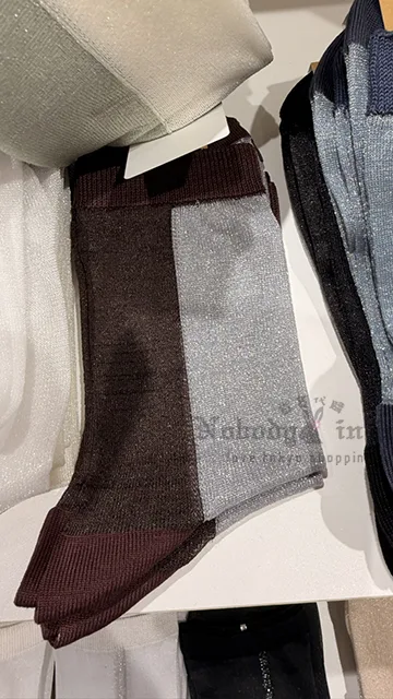 Tabio靴下屋日本製雙色拼接透膚襪