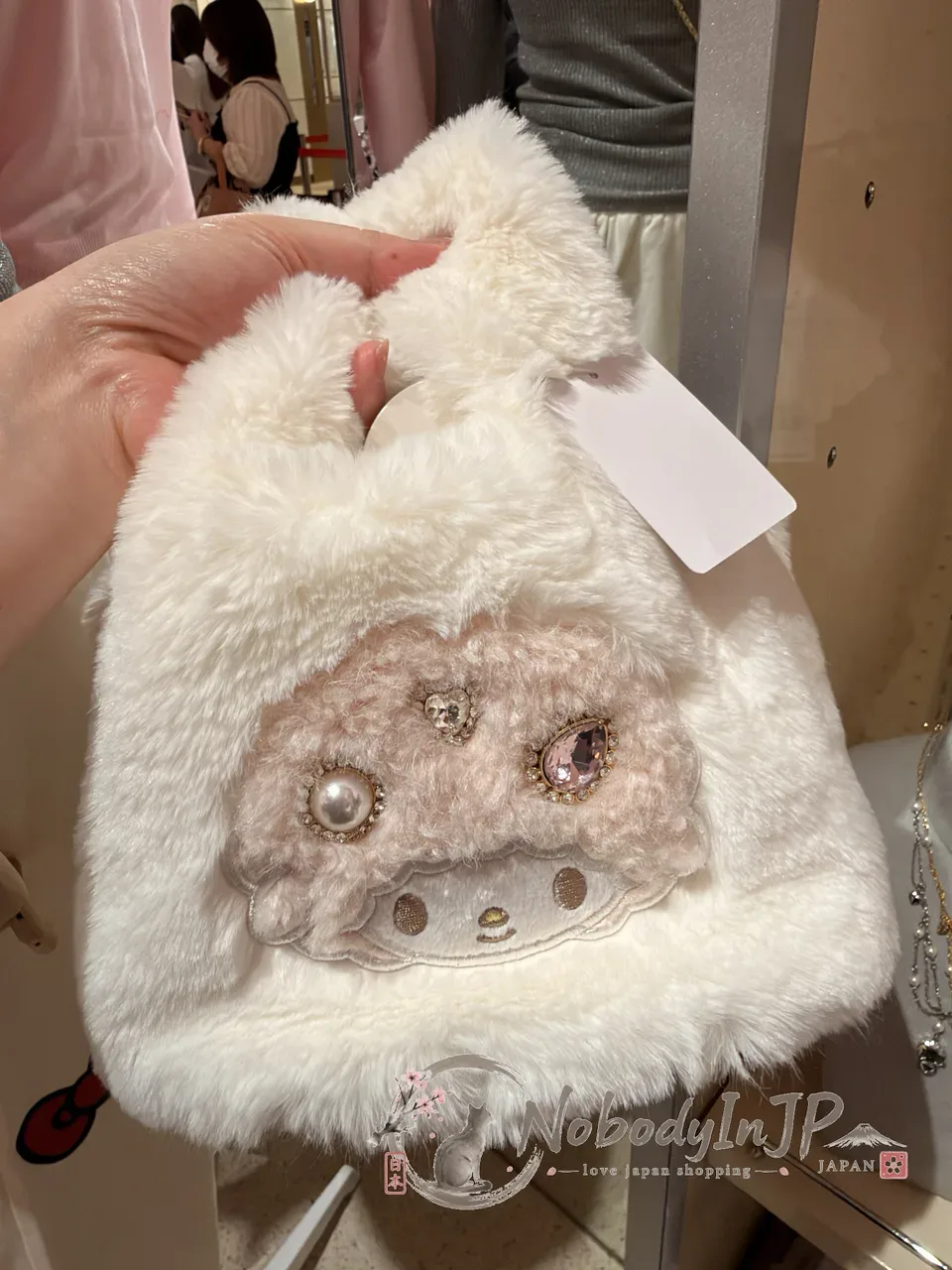 Sanrio house x FURFUR聯名水鑽絨毛手提包