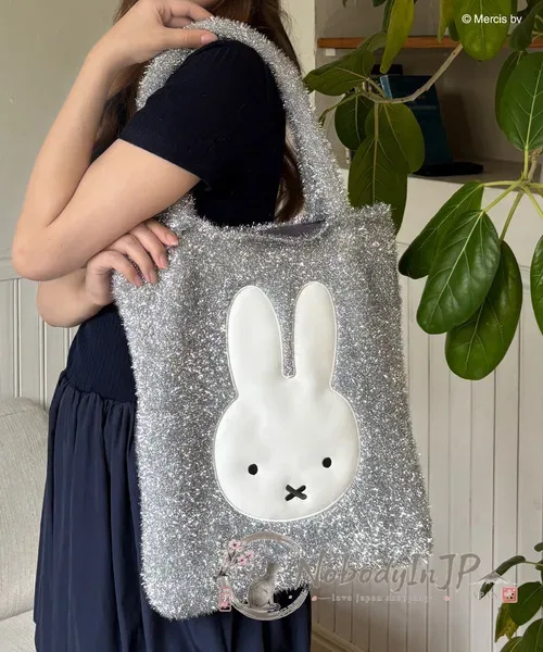 Miffy米菲免期間限定展MIIA聯名亮片針織斜背包