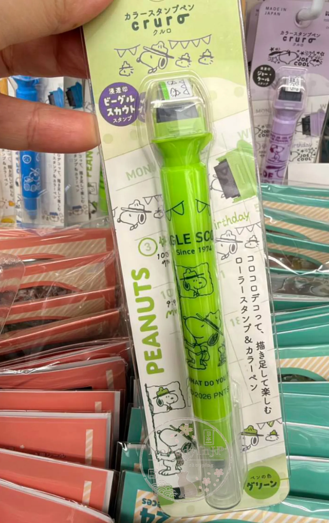 PEANUTS史努比滾輪印章二合一色筆 特價