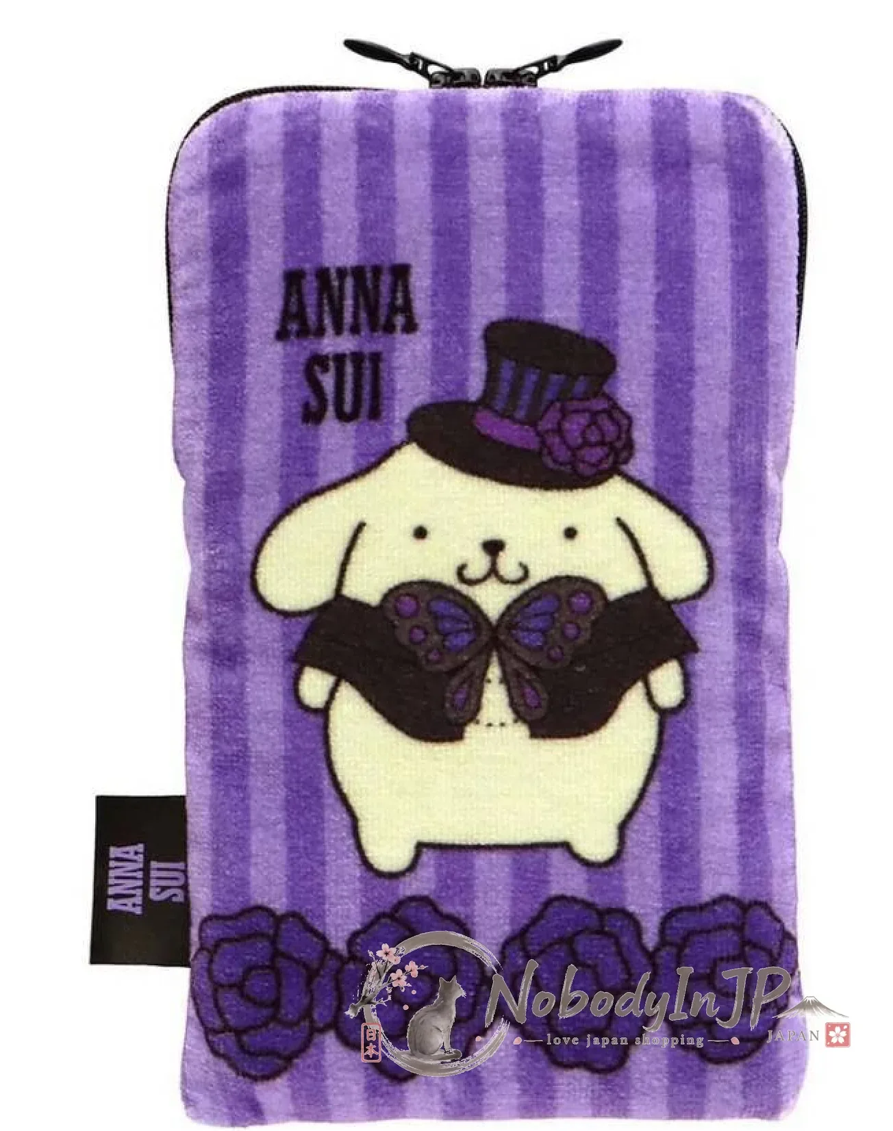 Sanrio x ANNA SUI聯名布丁狗系列毛巾拉錬袋