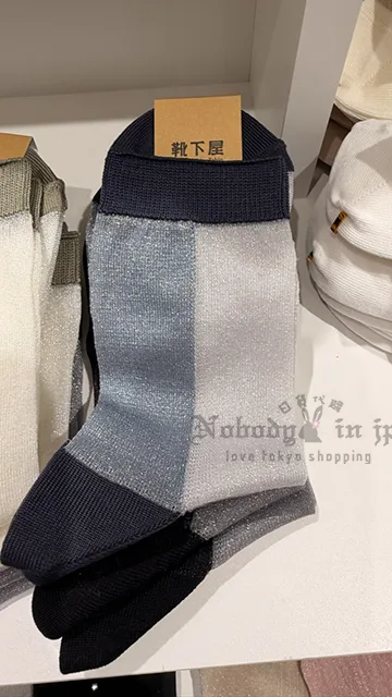 Tabio靴下屋日本製雙色拼接透膚襪