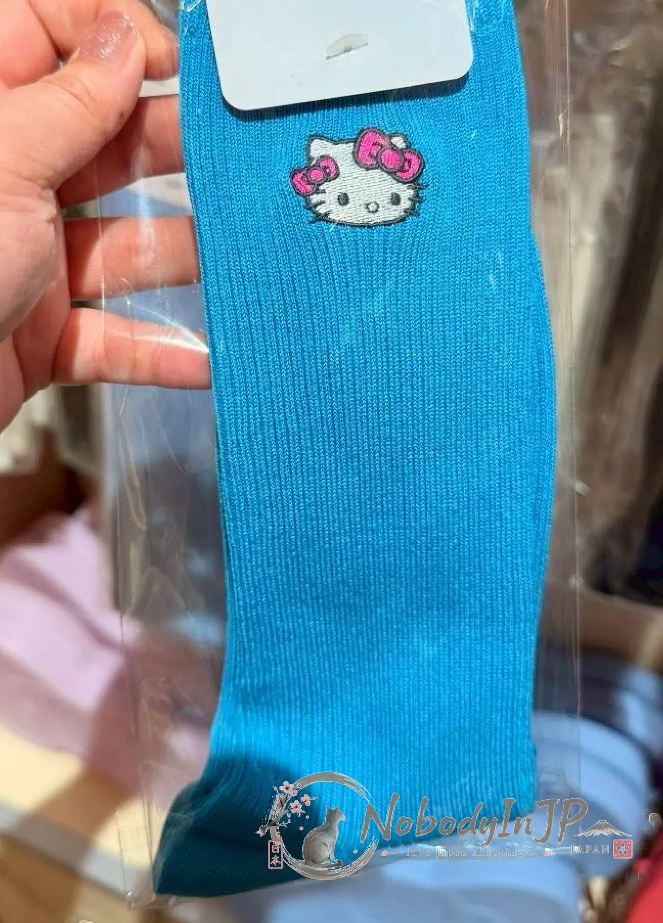 Sanrio house Kitty 雙蝶結刺繡短襪