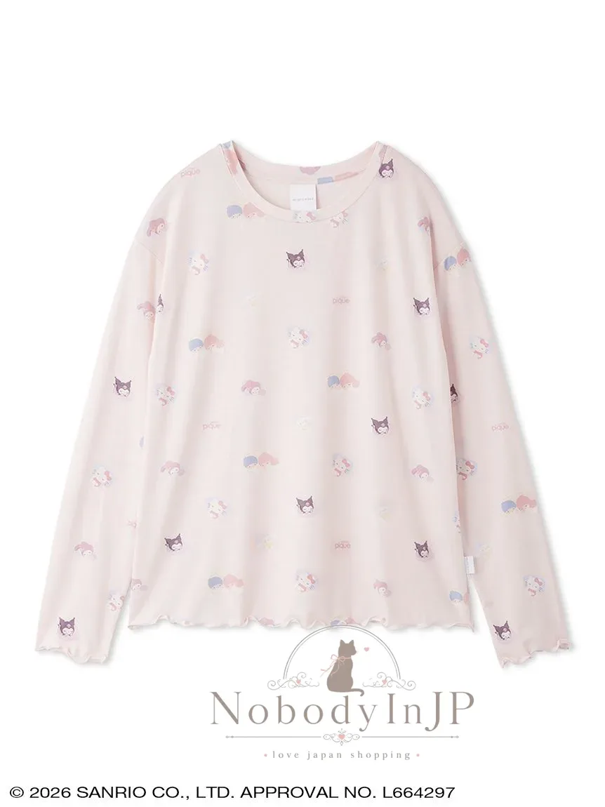 Sanrio houses x gelato pique聯名滿版捲邊柔軟長袖上衣