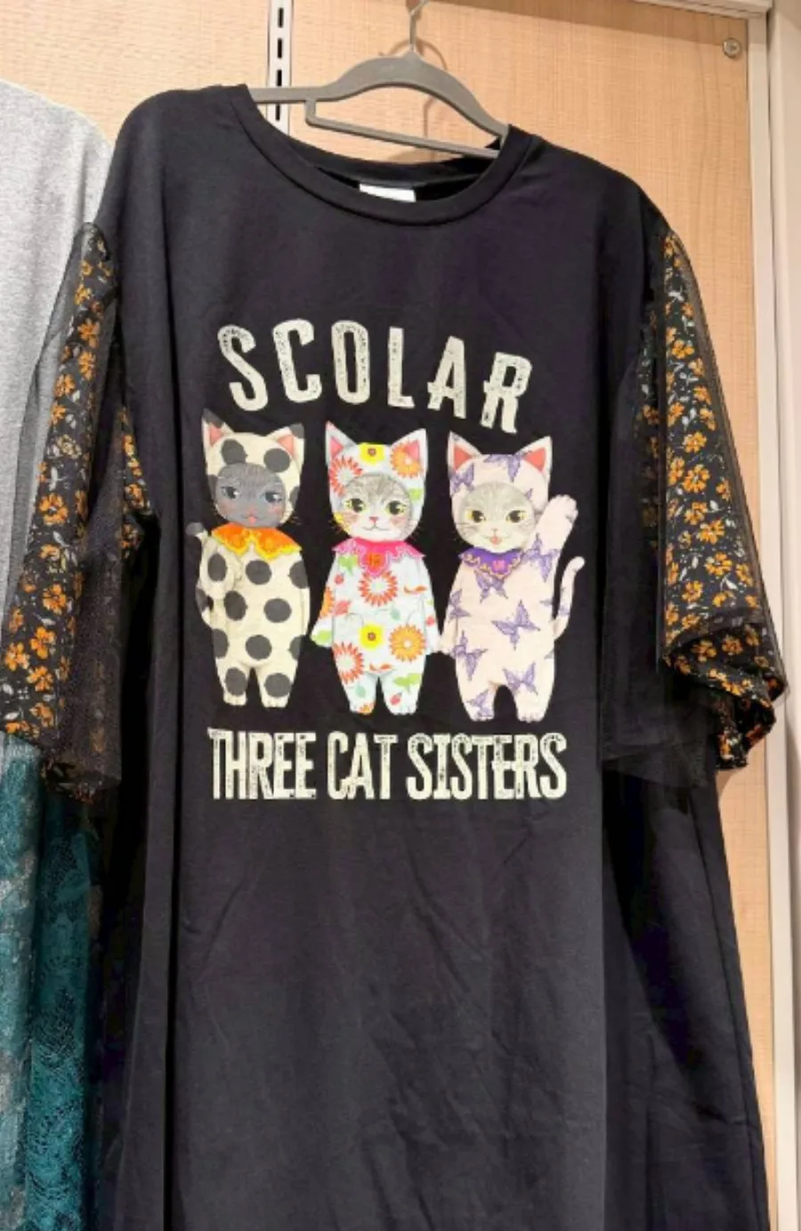 Scolar貓姊妹薄紗層疊袖洋裝