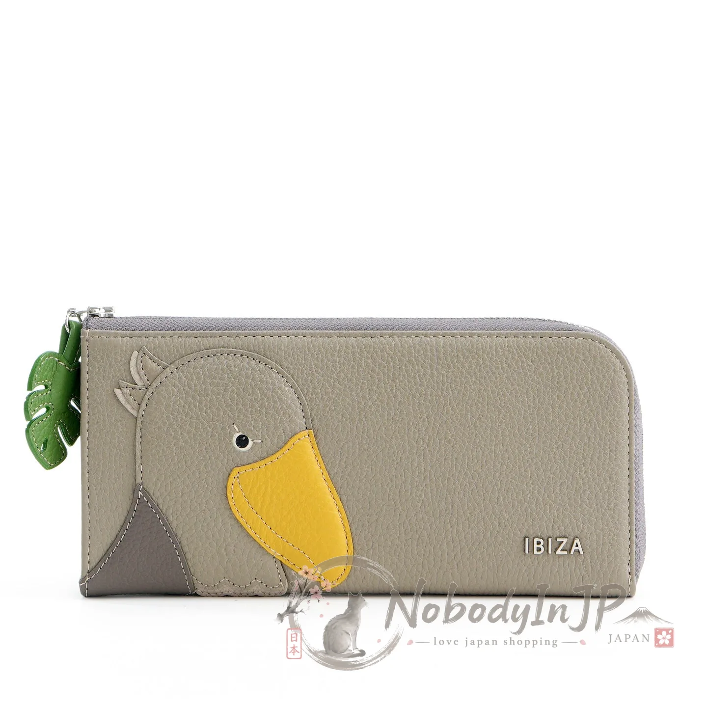 ibiza Animada 系列可愛動物牛皮L型長夾