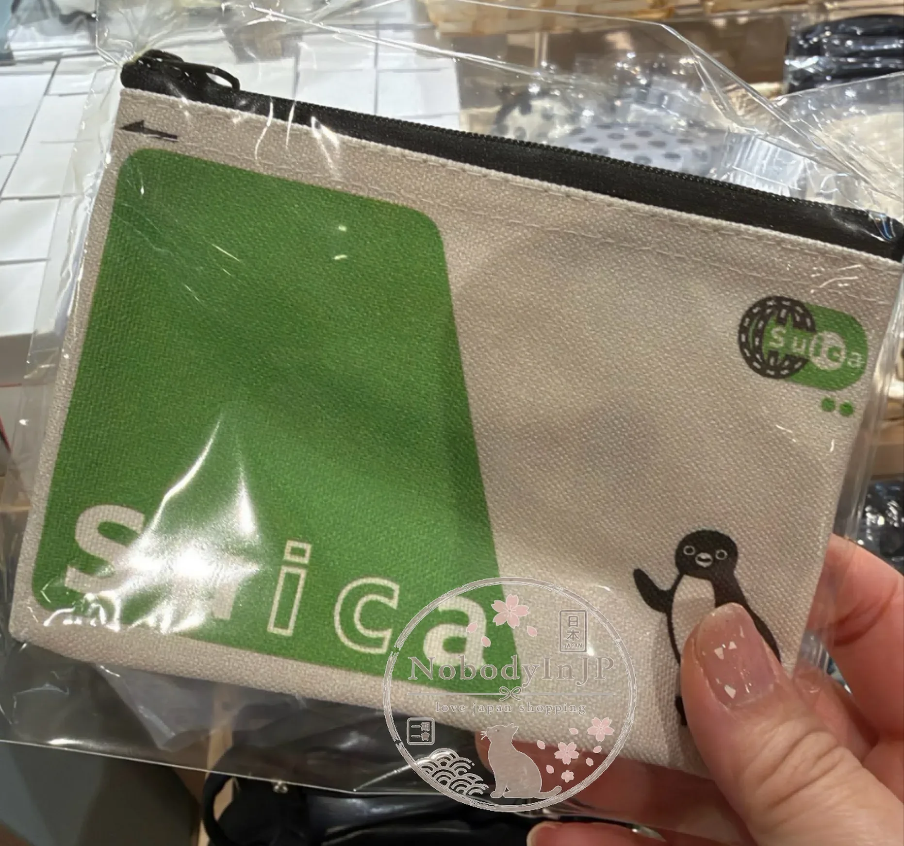 Suica企鵝卡片圖案扁形拉鍊袋