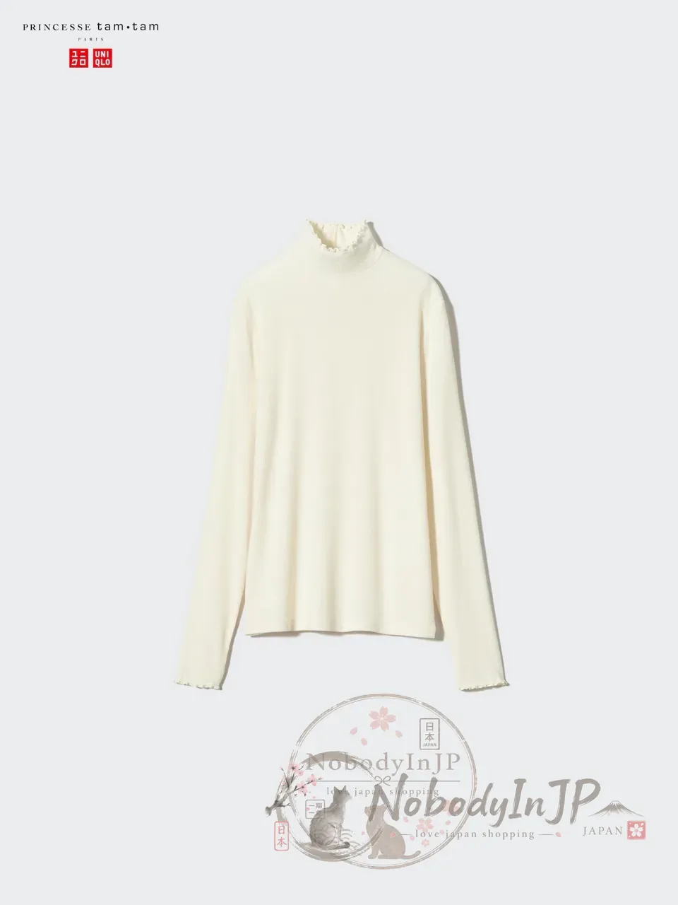 UNIQLO HEATTECH 極暖系列羊絨混紡羅紋捲邊高領上衣