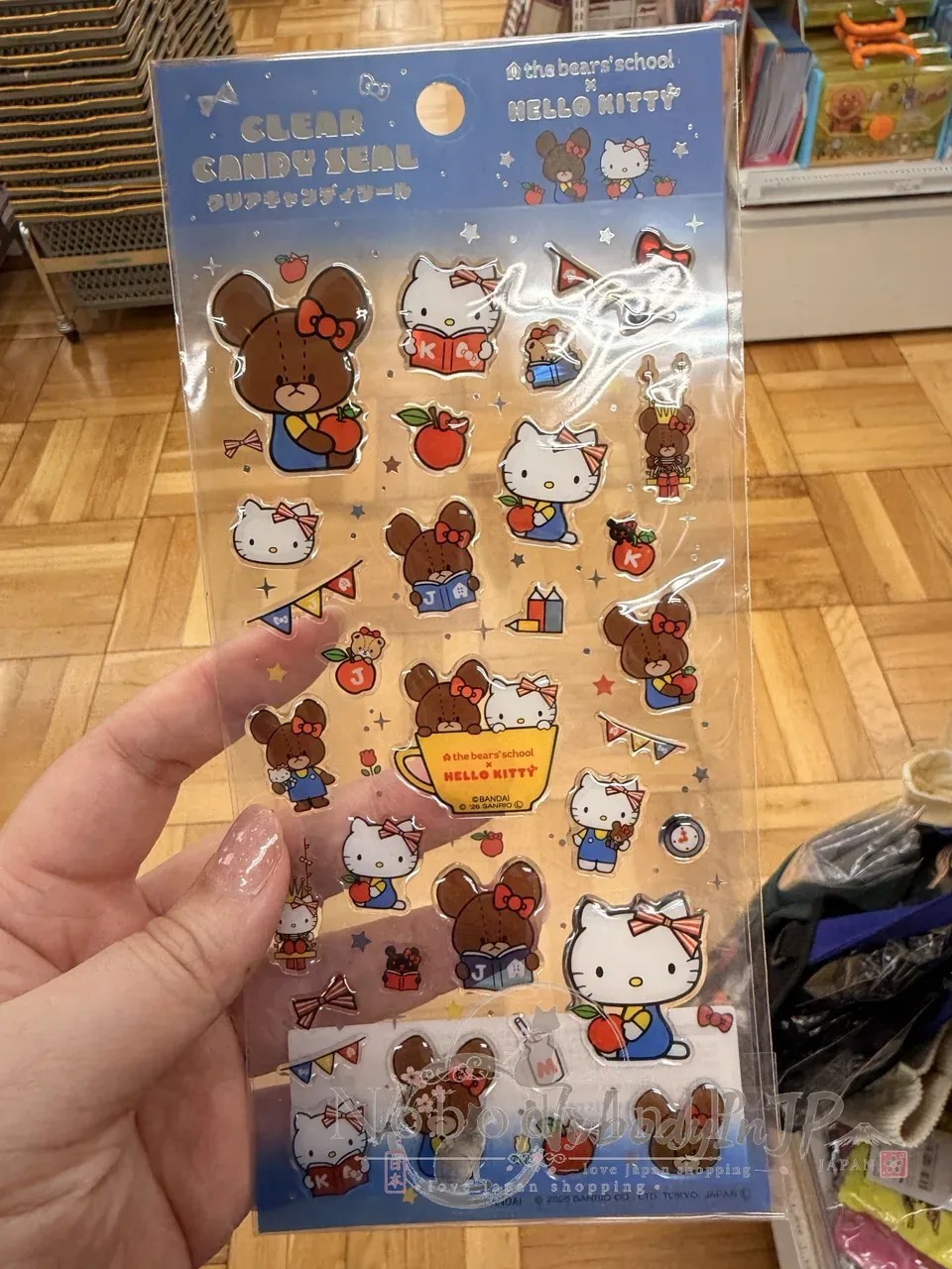 Sanrio Kitty x 小熊學校聯名透明水晶貼紙 特價