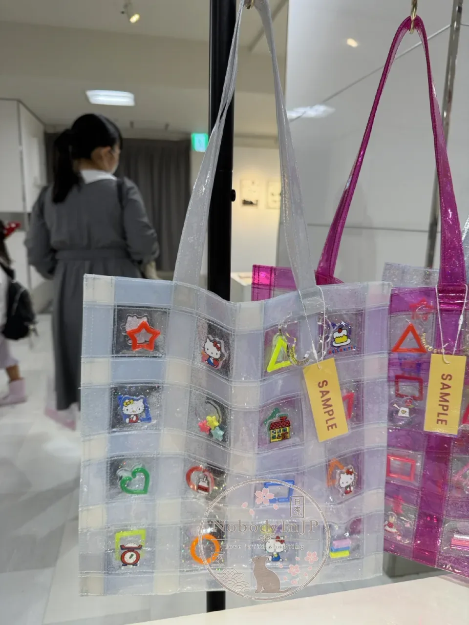 Sanrio伊勢丹期間限定展 YURIKO ETO透明格紋肩背包