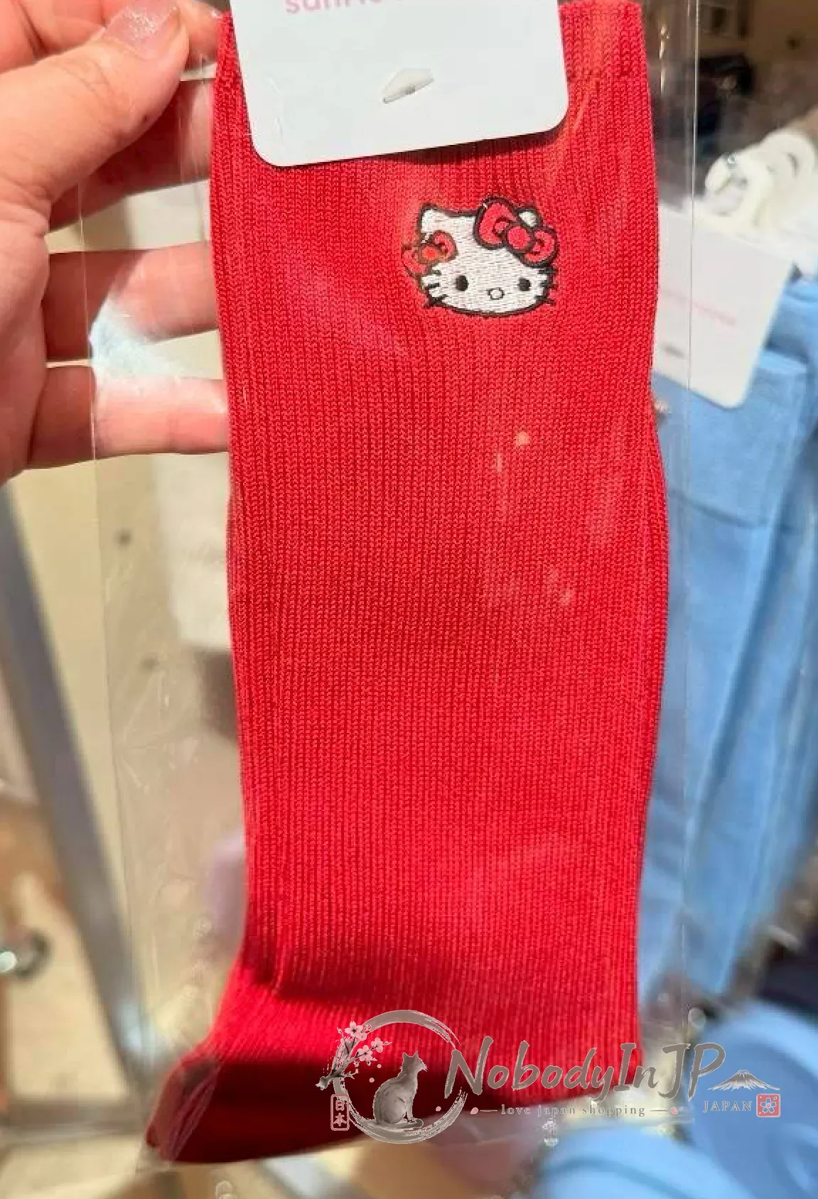 Sanrio house Kitty 雙蝶結刺繡短襪