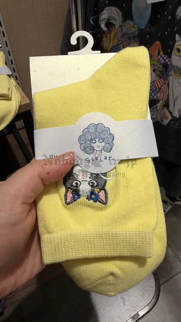 Scolar刺繡貓咪短襪
