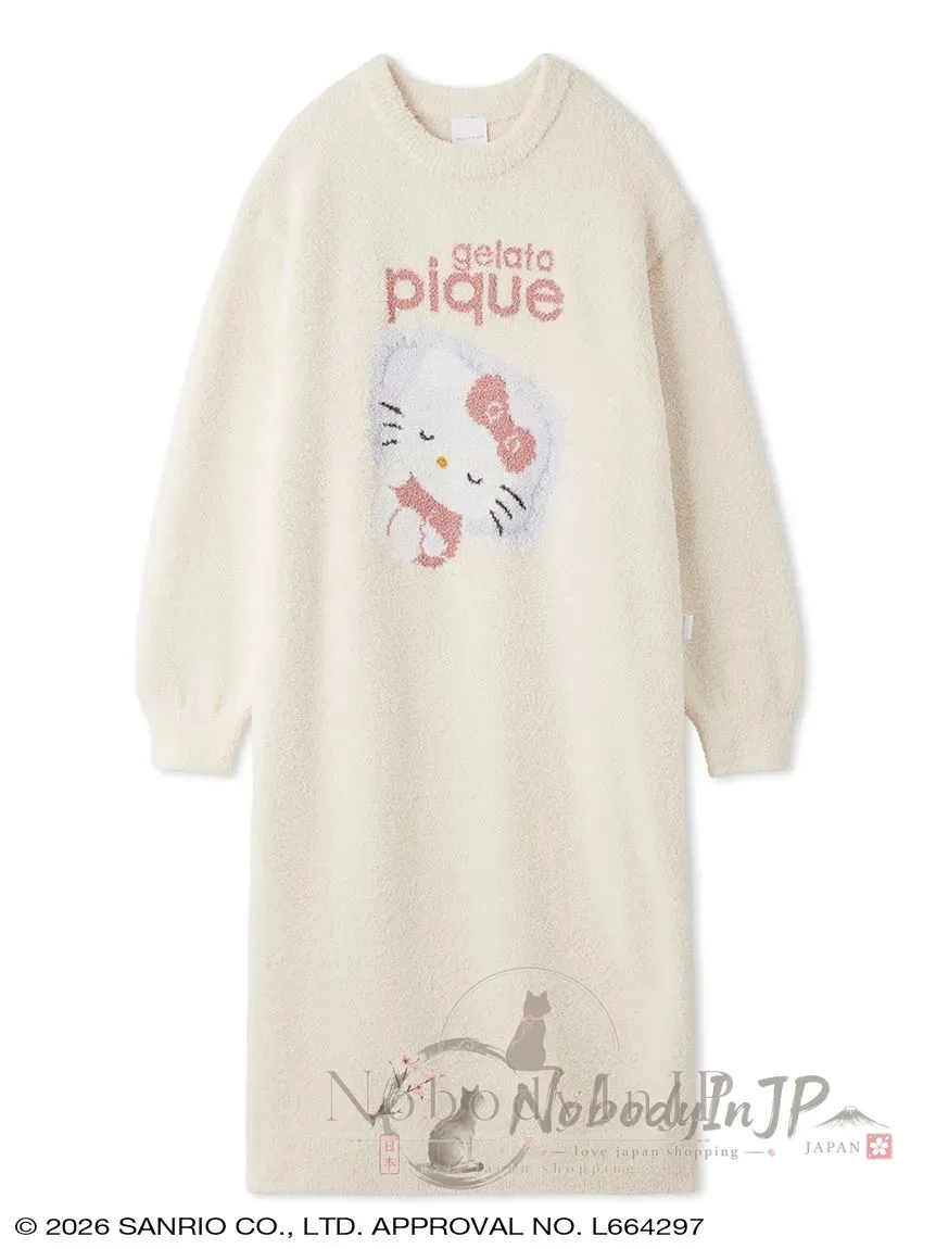Sanrio houses x gelato pique聯名棉花糖長袖連身裙