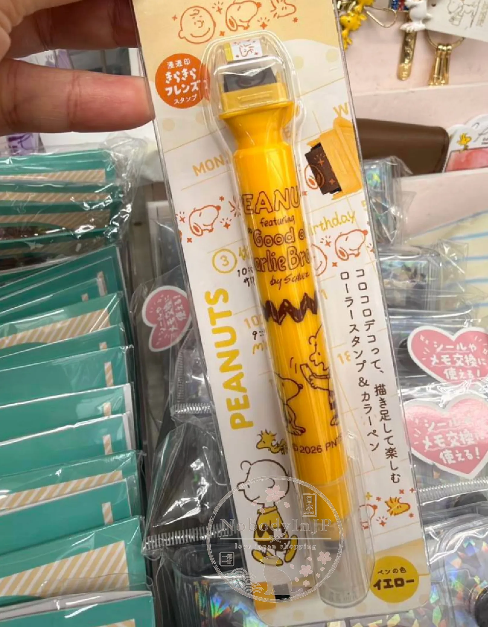 PEANUTS史努比滾輪印章二合一色筆 特價