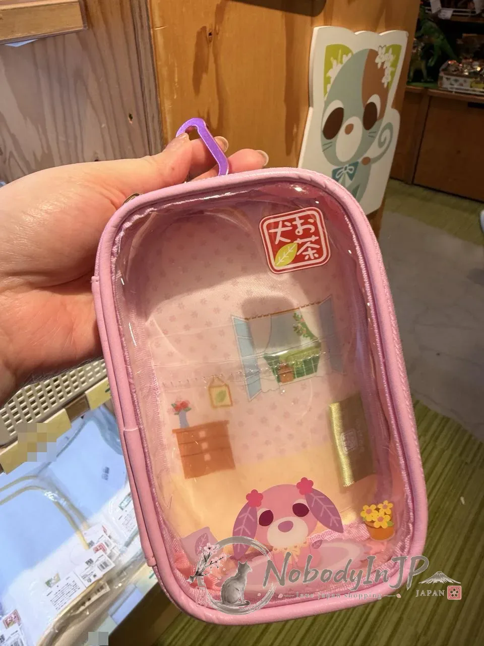 お茶犬透明小窗掛包