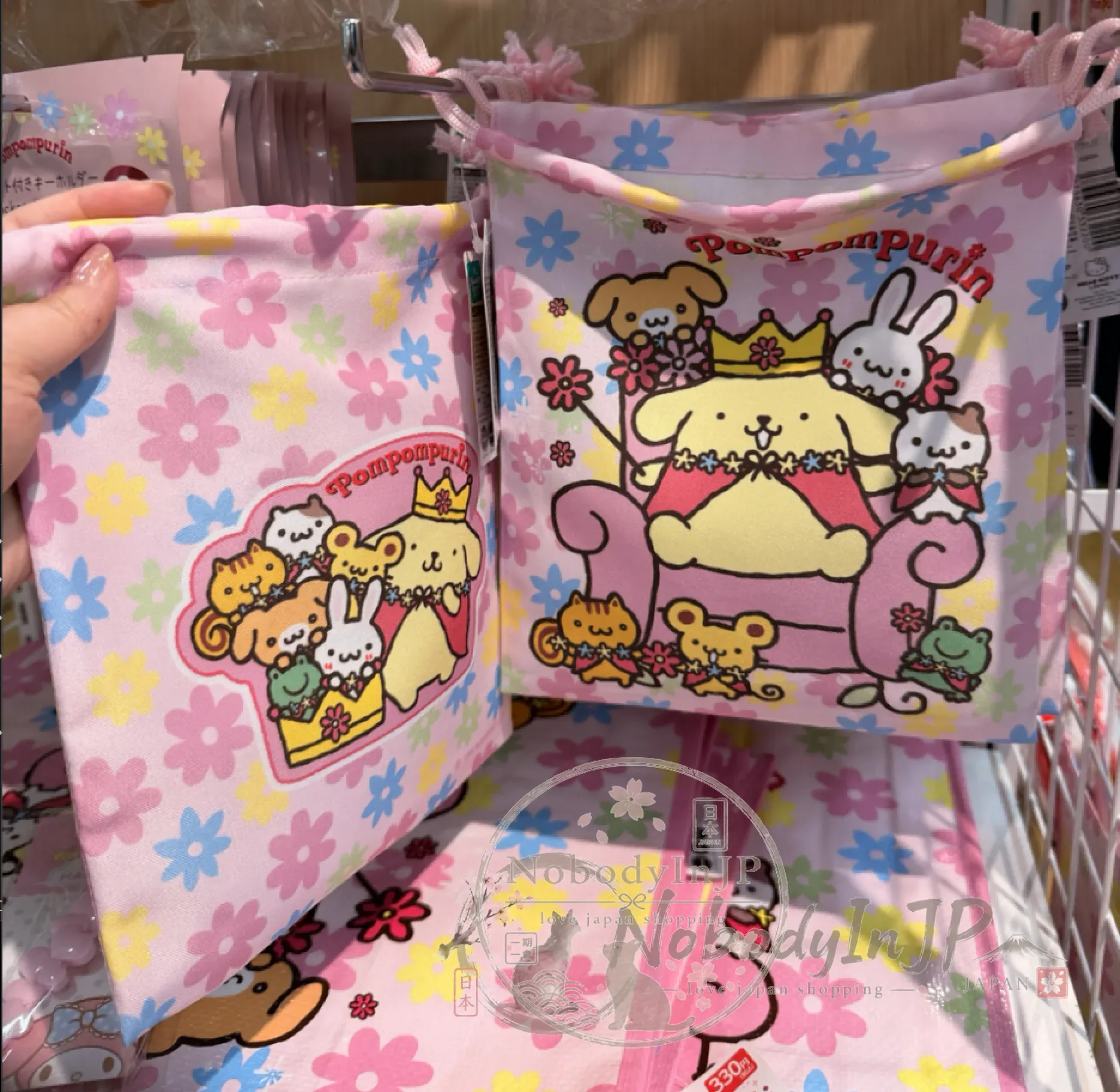 DAISO x Sanrio聯名雙面不同圖案束口袋