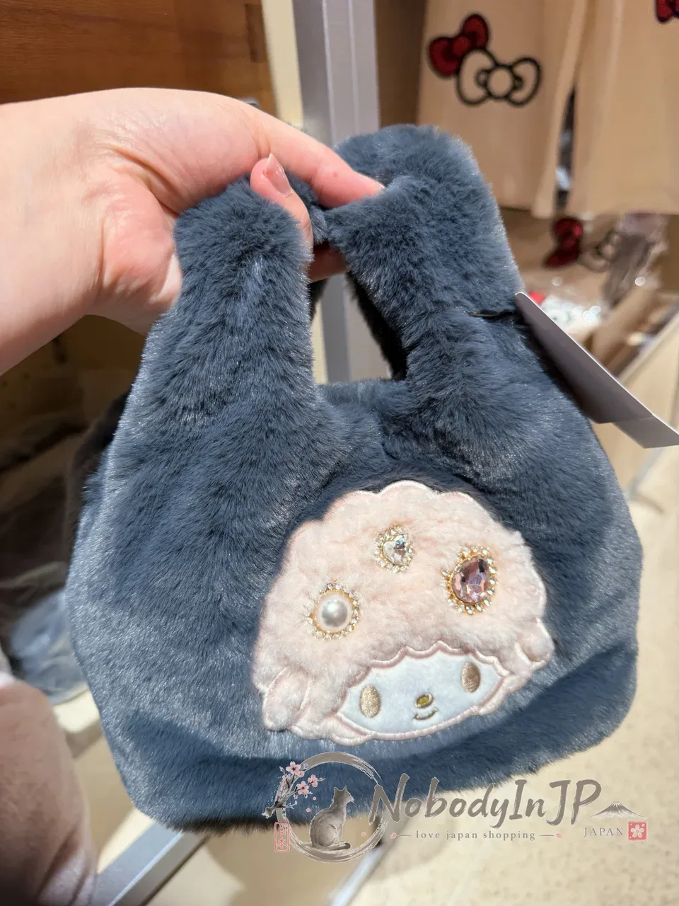 Sanrio house x FURFUR聯名水鑽絨毛手提包