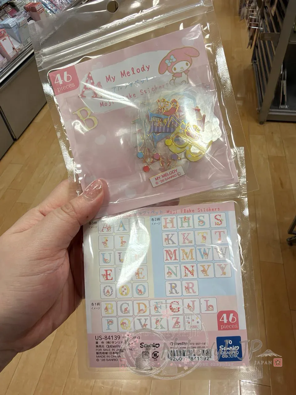 Sanrio 46入字母透明貼紙