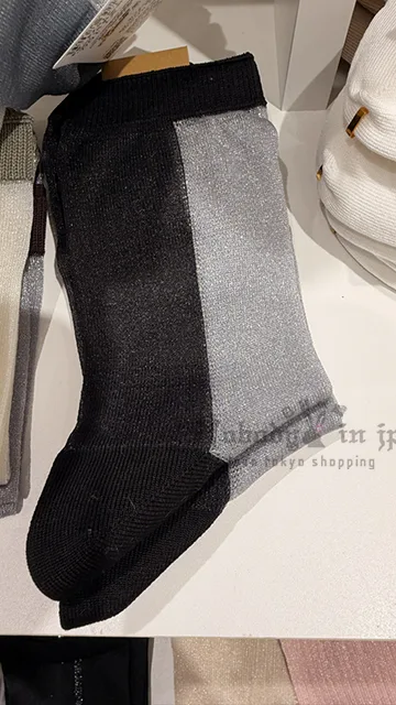 Tabio靴下屋日本製雙色拼接透膚襪
