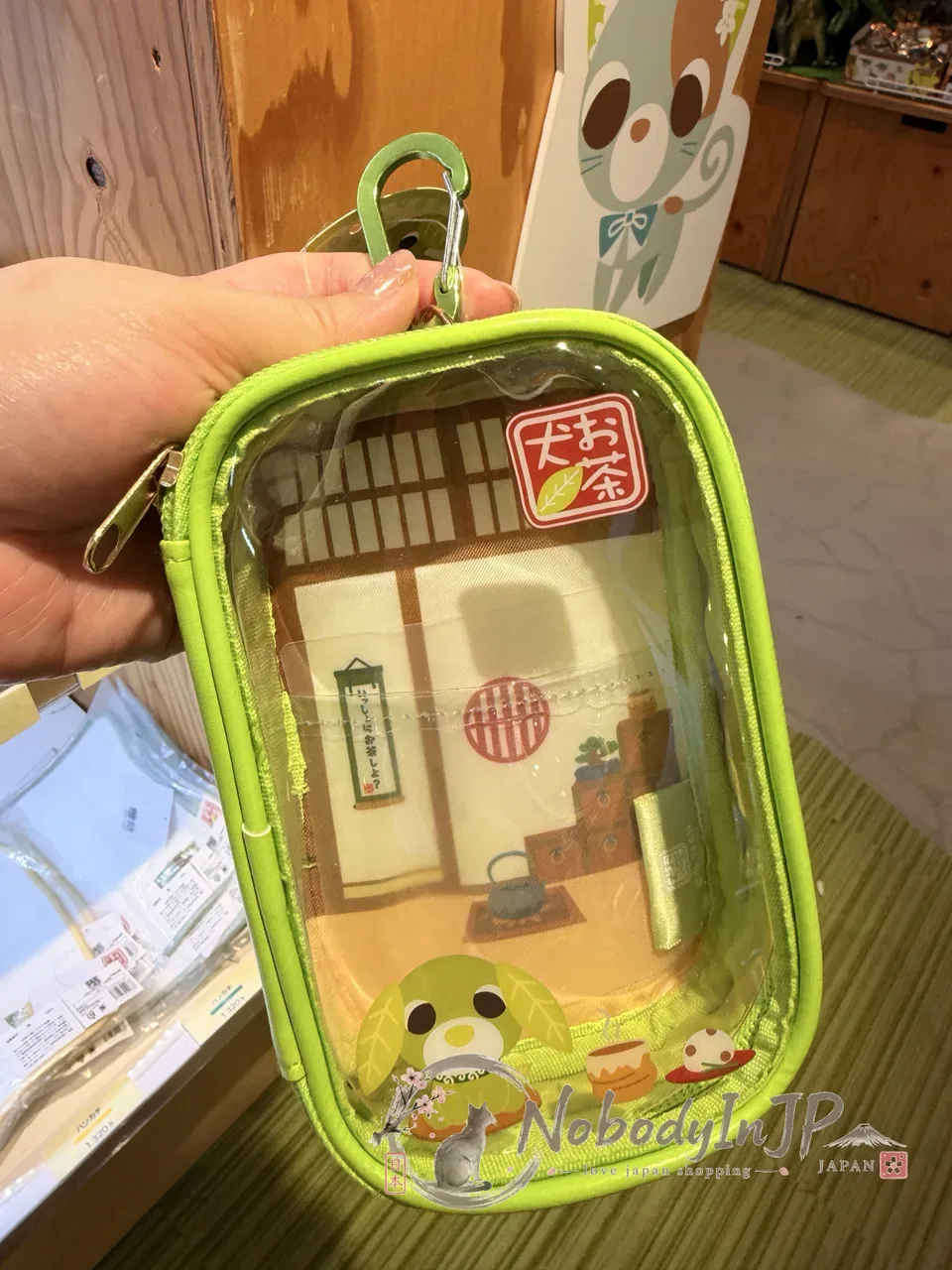 お茶犬透明小窗掛包