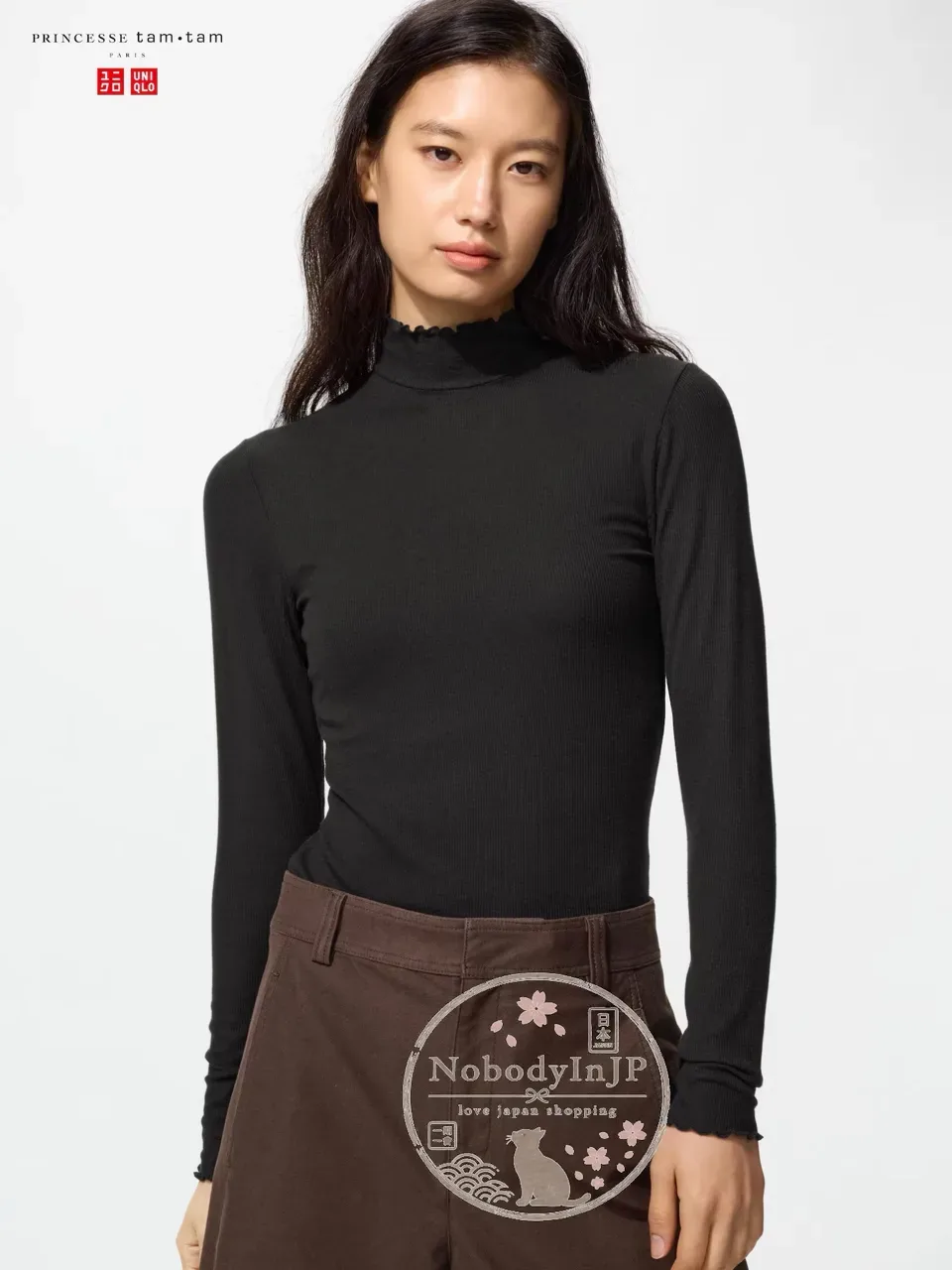 UNIQLO HEATTECH 極暖系列羊絨混紡羅紋捲邊高領上衣